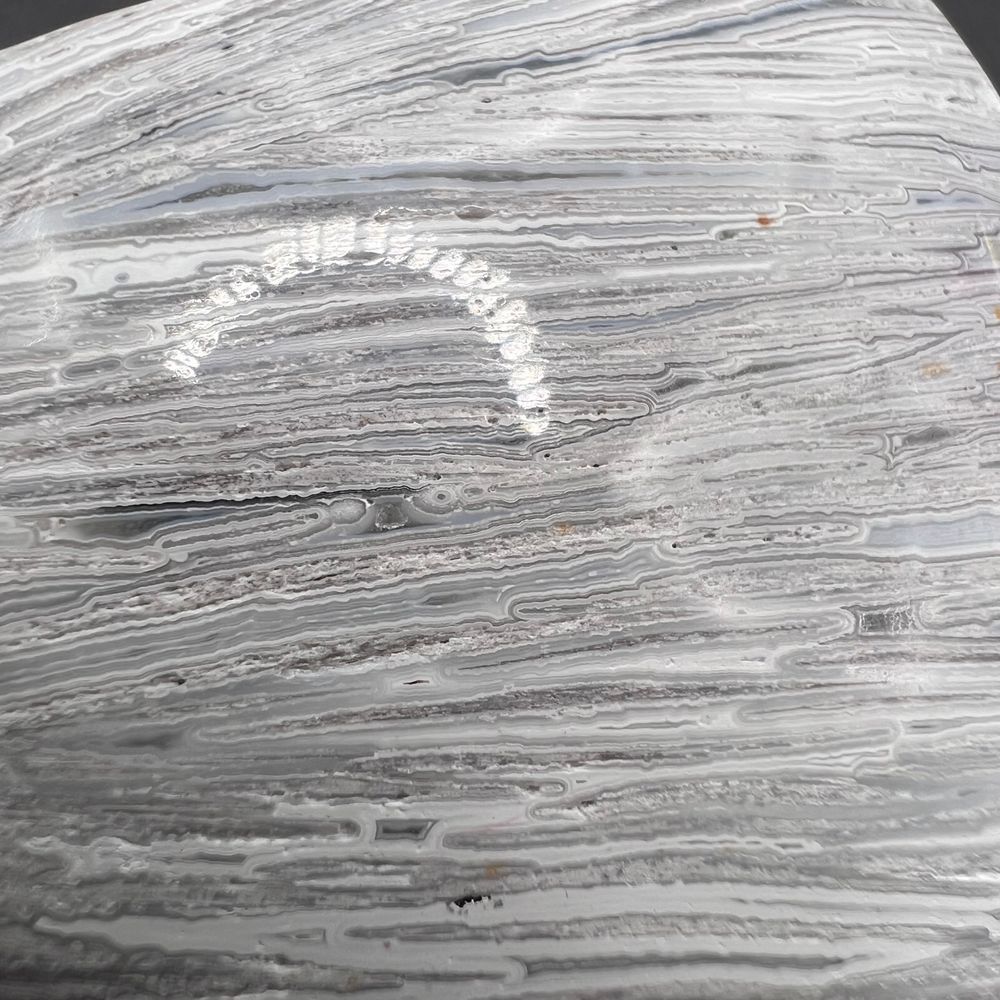 Mexican White Lace Agate Druzy Heart‎ Carving - Picture 6 of 10